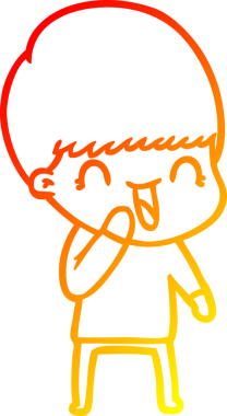 Bir insan tarafından çizilmiş mutlu çizgi film çocuğu çizimi.