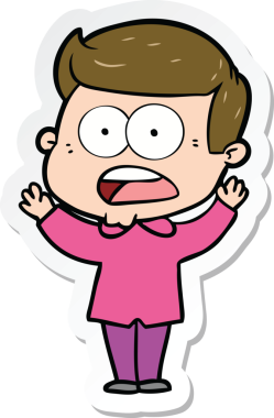 Bir insan tarafından çizilmiş bir karikatür çıkartması.