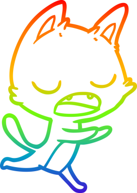 gökkuşağı gradyan çizimi bir insan tarafından çizilmiş konuşan kedi çizgi filmi