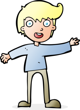 Bir insan tarafından çizilmiş heyecanlı bir çocuk.