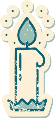 Bir insan tarafından çizilmiş bir mumun sembolik dövmeli görüntüsü