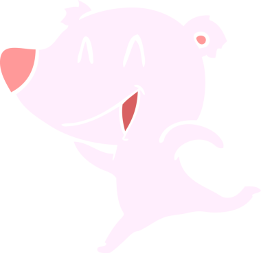 Gülen ayı düz renkli çizgi film bir insan tarafından çizildi.