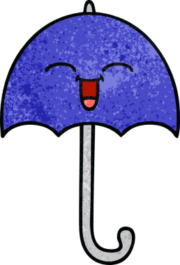 Bir insan tarafından çizilmiş eski grunge desenli şemsiye.