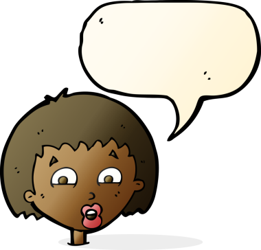 bir insan tarafından çizilen konuşma baloncuğuyla şok olmuş çizgi film.