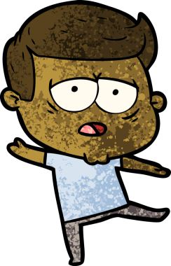 Bir insan tarafından çizilmiş yorgun bir adam.