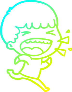 Bir insan tarafından çizilmiş gülen adamın soğuk çizgi çizimi.