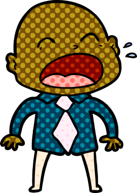 Bir insan tarafından çizilmiş kel adam diye bağıran çizgi film.