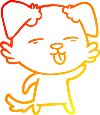 İnsan tarafından çizilmiş bir çizgi film köpeğinin sıcak çizgi çizimi.