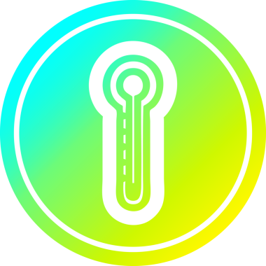 cam termometre dairesel simgesi, bir insan tarafından çizilmiş.