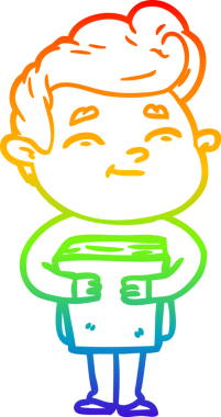 gökkuşağı gradyanı çizimi bir insan tarafından çizilmiş mutlu bir çizgi film adamı