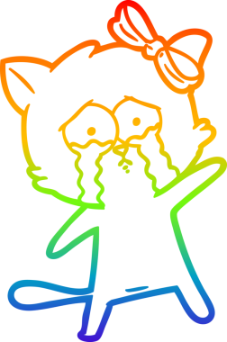 gökkuşağı gradyanı çizimi bir insan tarafından çizilmiş çizgi film kedisi