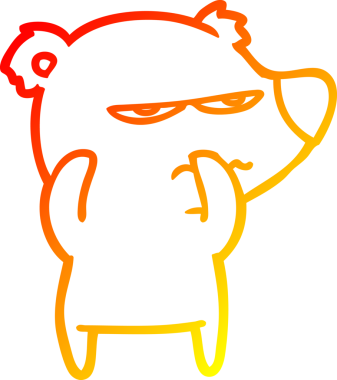 Bir insan tarafından çizilmiş kızgın bir ayı kutup karikatürü.