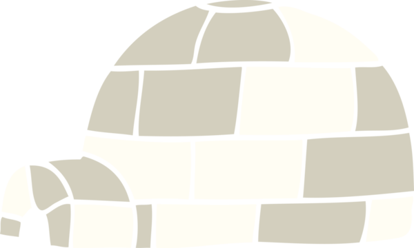 bir insan tarafından çizilmiş karikatür iglosu.