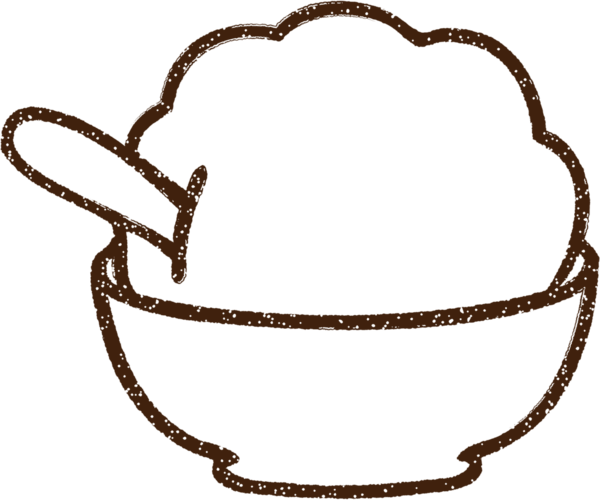 Bir insan tarafından çizilmiş çikolatalı dondurma kömürü.