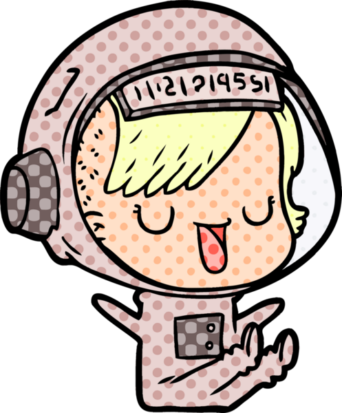 Bir insan tarafından çizilmiş astronot kadın.