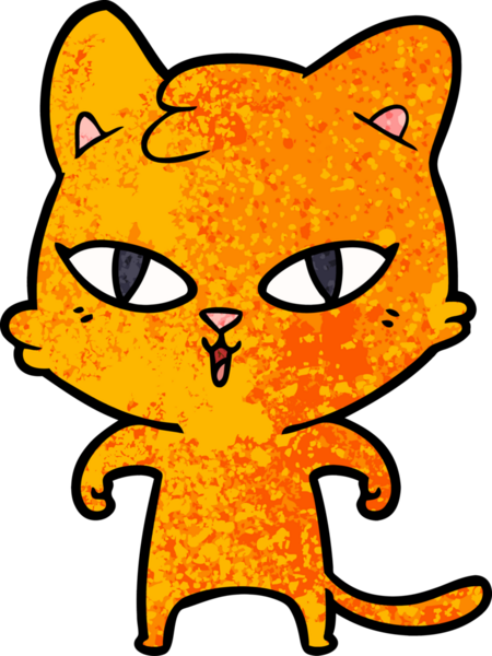 Bir insan tarafından çizilmiş çizgi film kedisi.