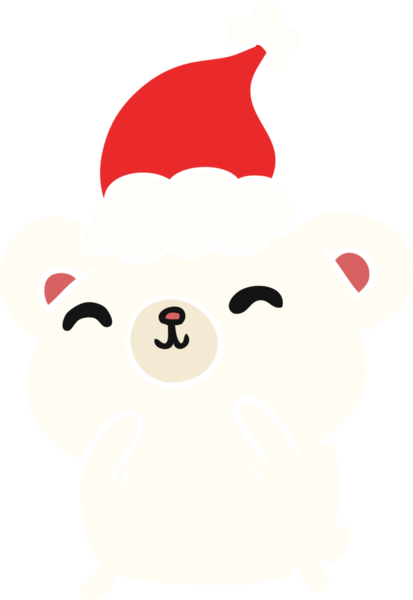 Bir insan tarafından çizilmiş Kawaii kutup ayısının el çizimi karikatürü.