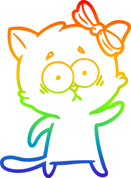 gökkuşağı gradyanı çizimi bir insan tarafından çizilmiş çizgi film kedisi