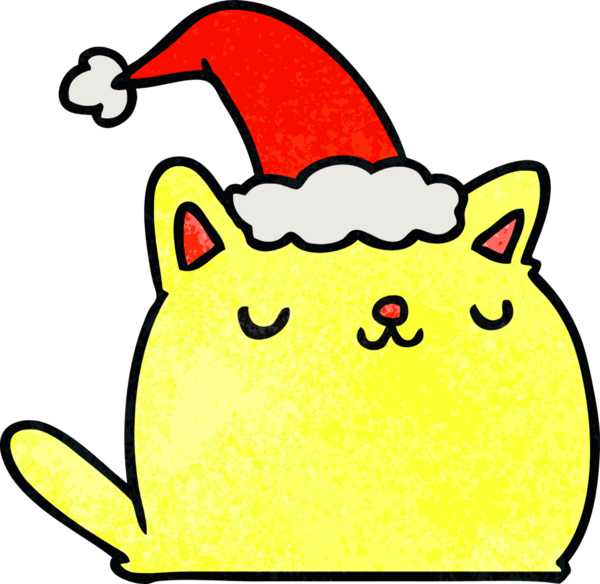 Bir insan tarafından çizilmiş kawaii kedisinin el yapımı karikatürü.