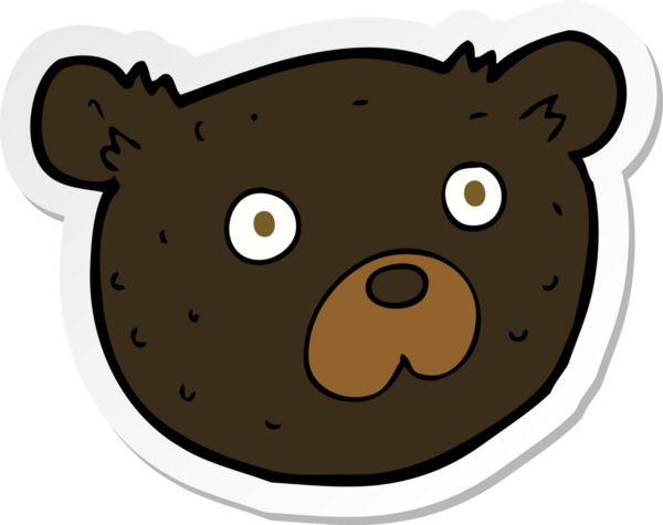 Bir insan tarafından çizilmiş karikatür kara ayısının çıkartması.