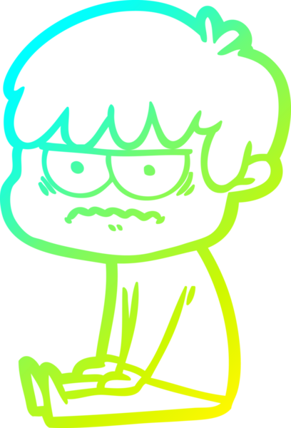 Bir insan tarafından çizilmiş soğuk gradyan çizgi film karakteri.