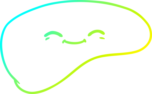 Bir insan tarafından çizilmiş karaciğerin soğuk gradyan çizgisi