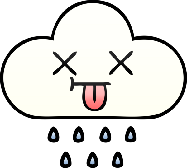 Bir insan tarafından çizilen yağmur bulutunun gölgeli çizimi