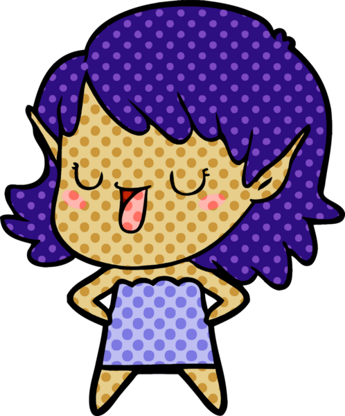 Bir insan tarafından çizilmiş bir elf kızı.