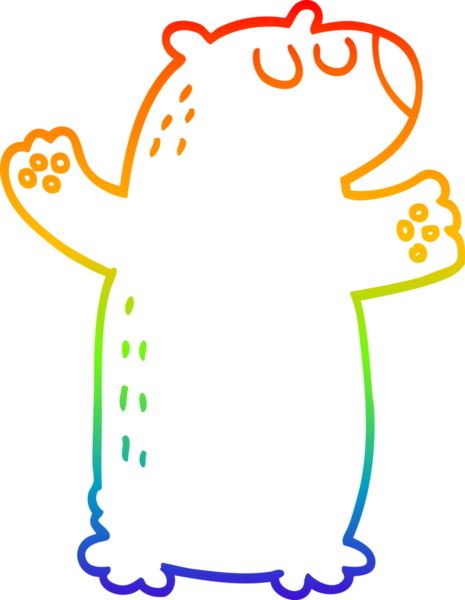 Bir insan tarafından çizilen kutup ayısının gökkuşağı gradyanı çizimi