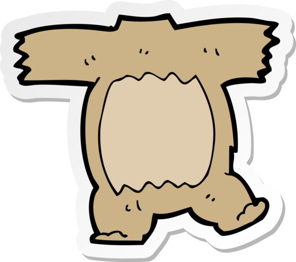 Bir insan tarafından çizilmiş oyuncak ayının gövdesinin çıkartması.