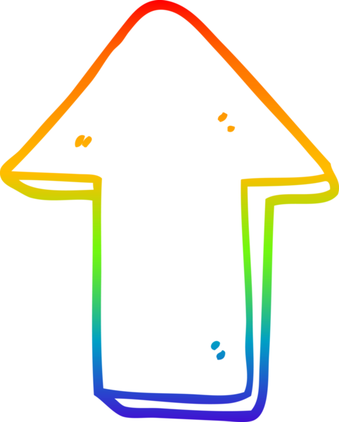 gökkuşağı gradyan çizgi çizimi Bir insan tarafından çizilmiş ok