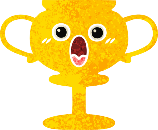 Bir insan tarafından çizilmiş bir kupanın retro illüstrasyon tarzı karikatürü