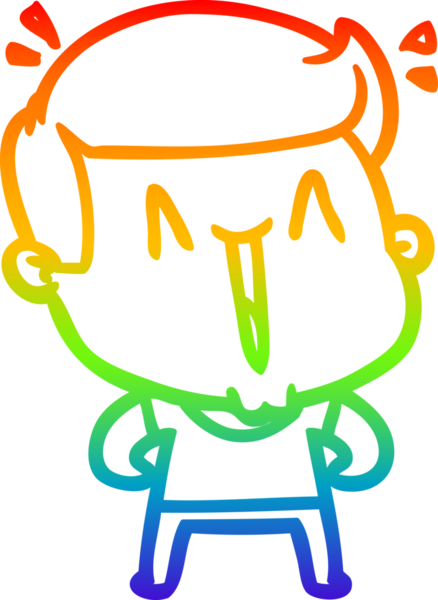 Gökkuşağı gradyanı çizimi bir insan tarafından çizilmiş heyecanlı bir çizgi film