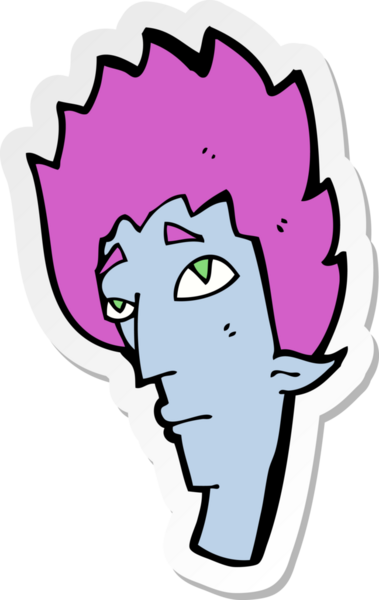 Bir insan tarafından çizilmiş vampir kafasının çıkartması.