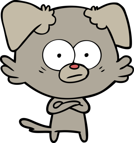 Bir insan tarafından çizilmiş sinirli köpek çizgi filmi.