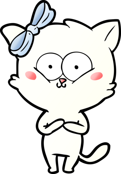 Bir insan tarafından çizilmiş çizgi film kedisi.