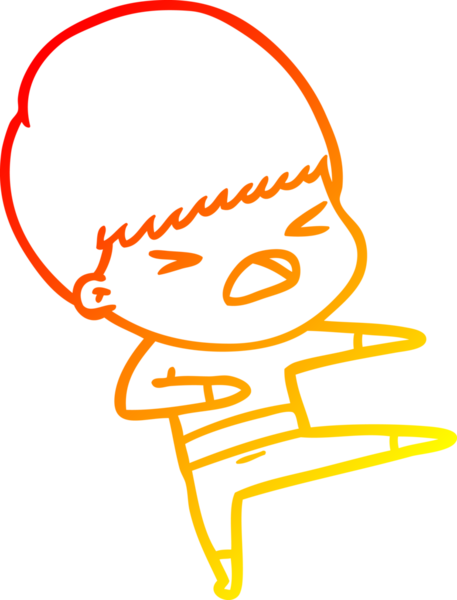 İnsan tarafından çizilmiş bir çizgi filmin sıcak gradyan çizimi.