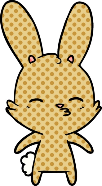 Bir insan tarafından çizilmiş meraklı tavşan çizgi filmi.