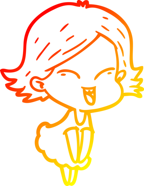 Bir insan tarafından çizilmiş mutlu bir çizgi film kızı çizimi