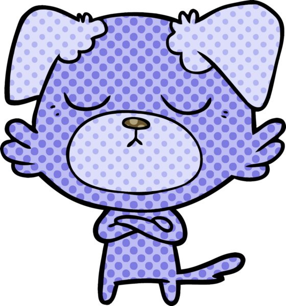 Bir insan tarafından çizilmiş şirin bir çizgi film köpeği.