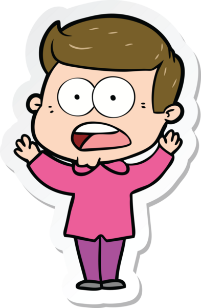 Bir insan tarafından çizilmiş bir karikatür çıkartması.