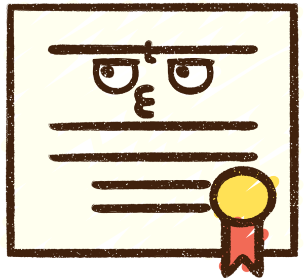 Bir insan tarafından çizilmiş Resmi Sertifika Tebeşiri