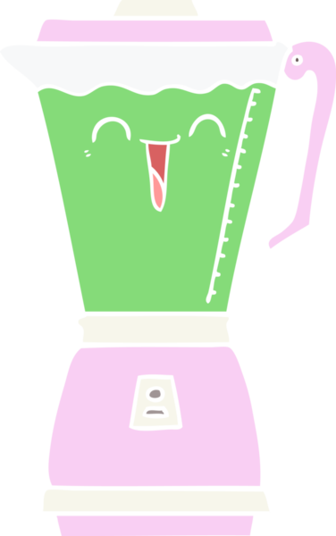 Bir insan tarafından çizilmiş düz renk çizgi film yemek işlemcisi