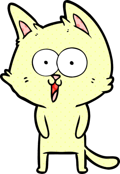 Bir insan tarafından çizilmiş komik çizgi film kedisi.