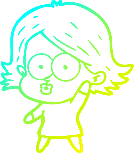 Bir insan tarafından somurtulmuş çizgi film kızı çizimi.