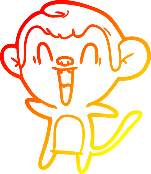 Bir insan tarafından çizilmiş gülen maymun çizgi çizimi.