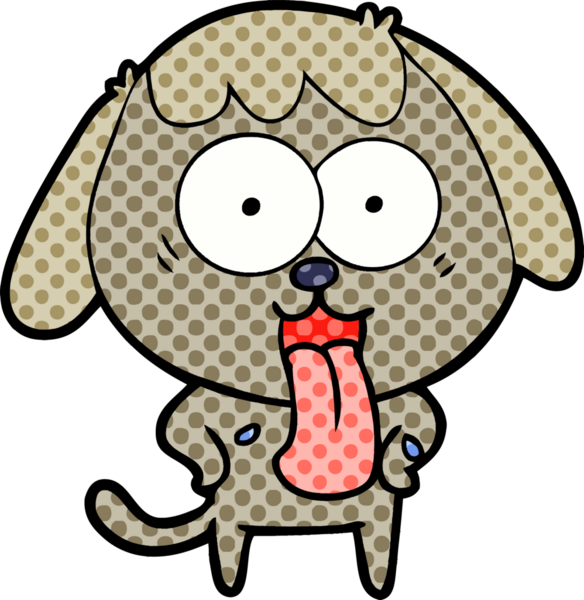 Bir insan tarafından çizilmiş şirin bir çizgi film köpeği.