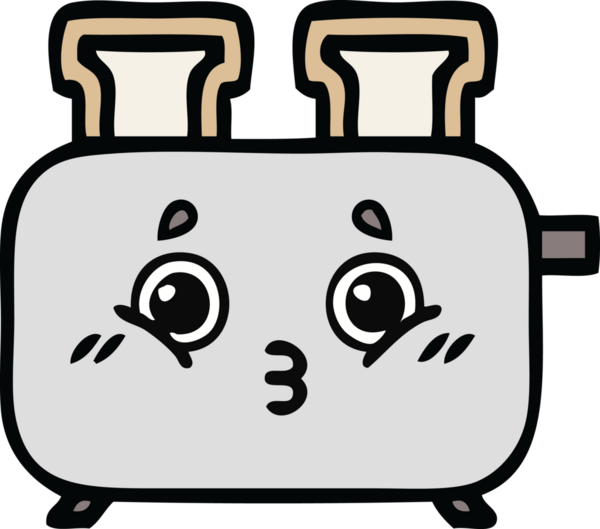 Bir insan tarafından çizilmiş bir tost makinesi karikatürü.