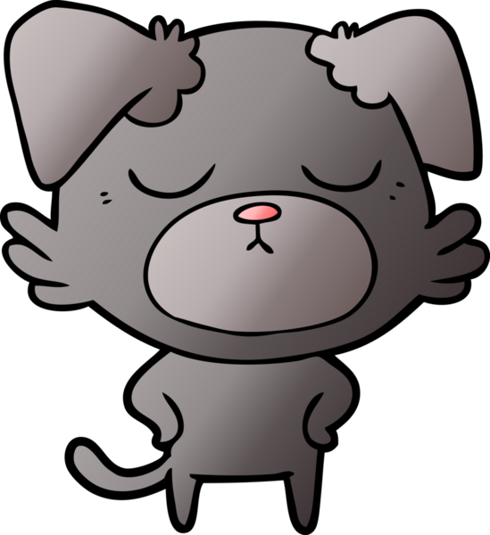 Bir insan tarafından çizilmiş şirin bir çizgi film köpeği.