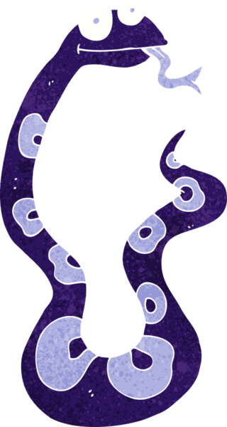 Bir insan tarafından çizilmiş çizgi film yılanı.